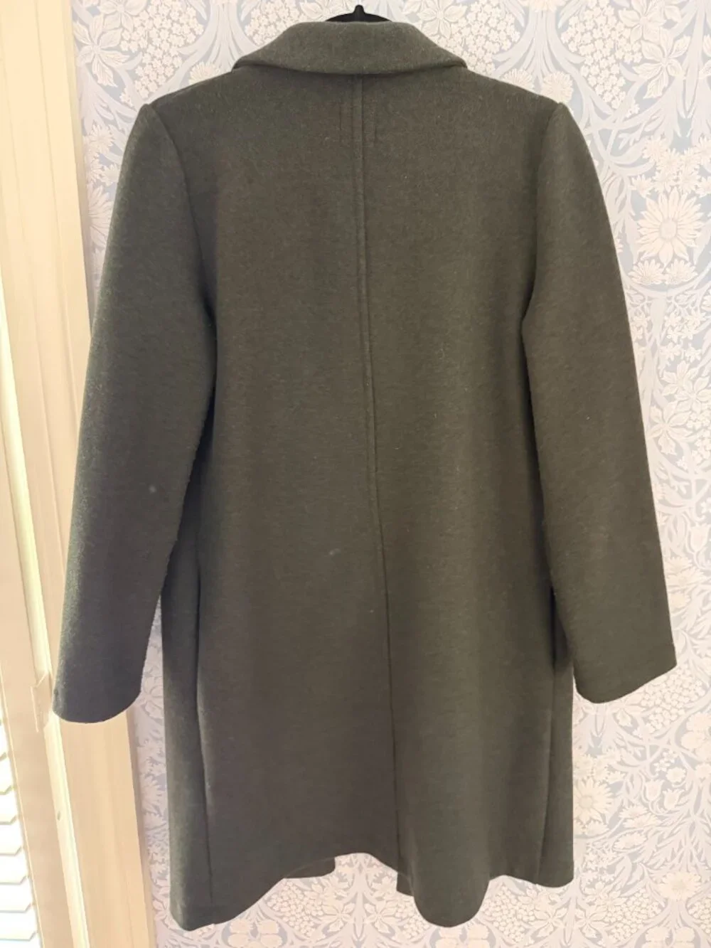 Zara Wool Blend Coat, Olive - Size Small